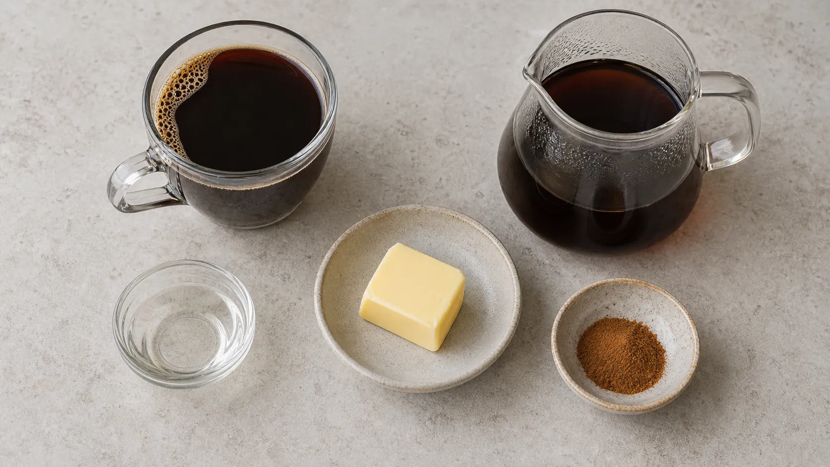 Zutaten: frisch gebrühter Kaffee, Weidebutter, MCT-Öl