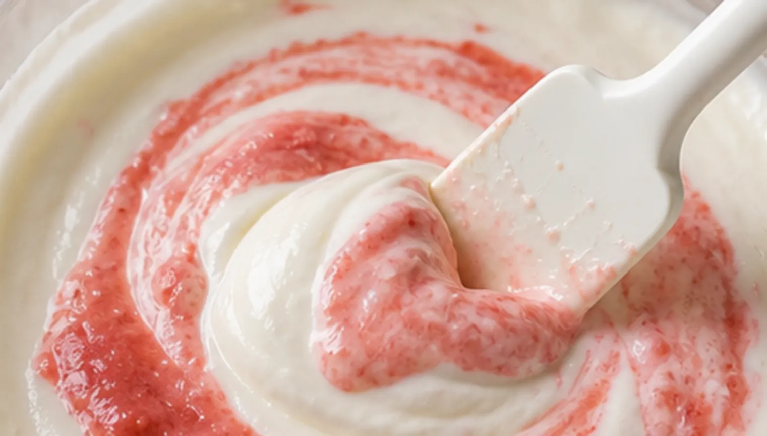 Zubereitungsschritt für Keto Erdbeer-Joghurt-Eis ohne Eismaschine: 4 g Netto-KH und 18 g Fett während der Keto-Rezeptzubereitung