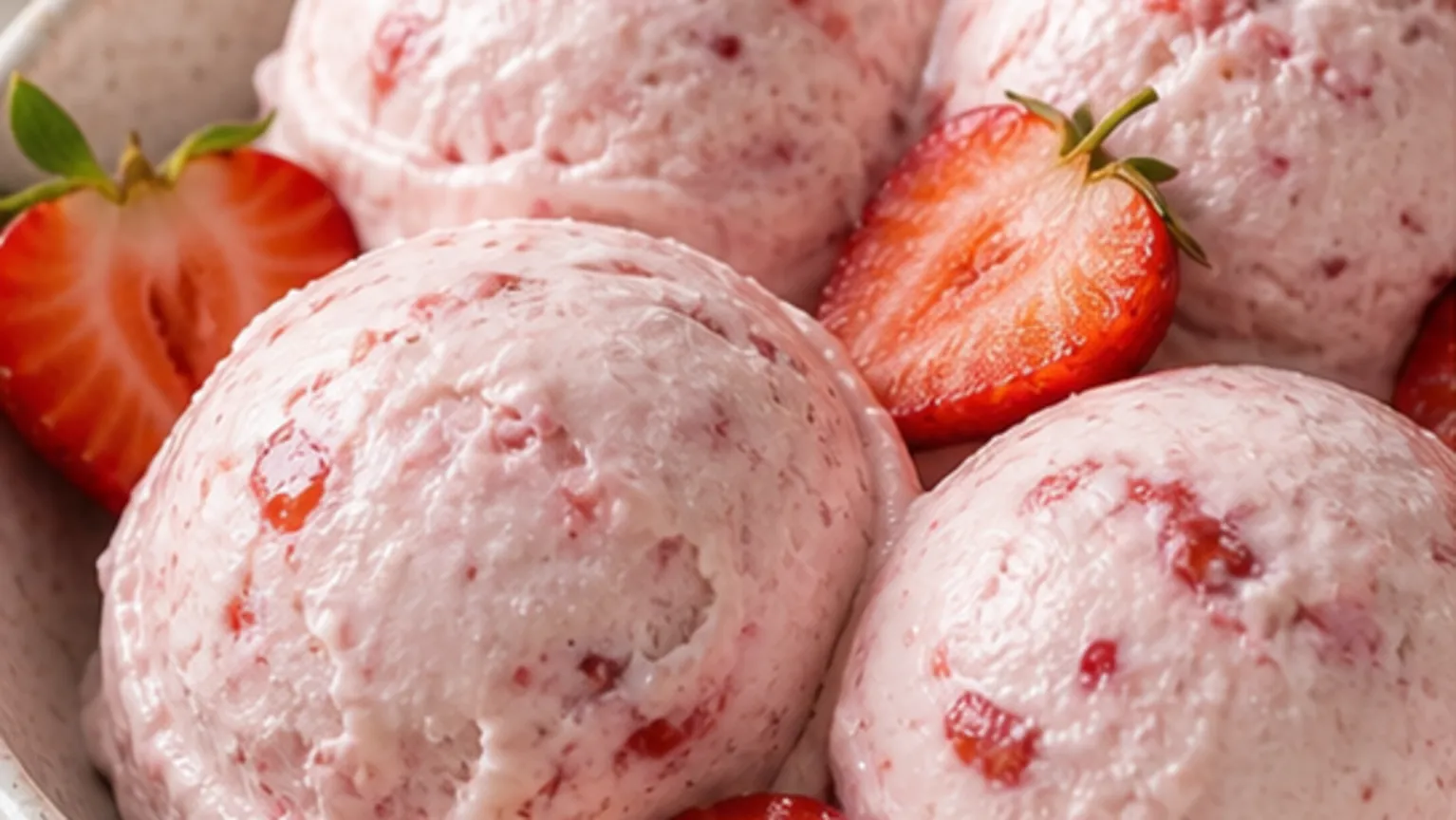 Keto Erdbeer-Joghurt-Eis ohne Eismaschine: 4 g Netto-KH und 18 g Fett fertig angerichtet als ketogenes Rezept