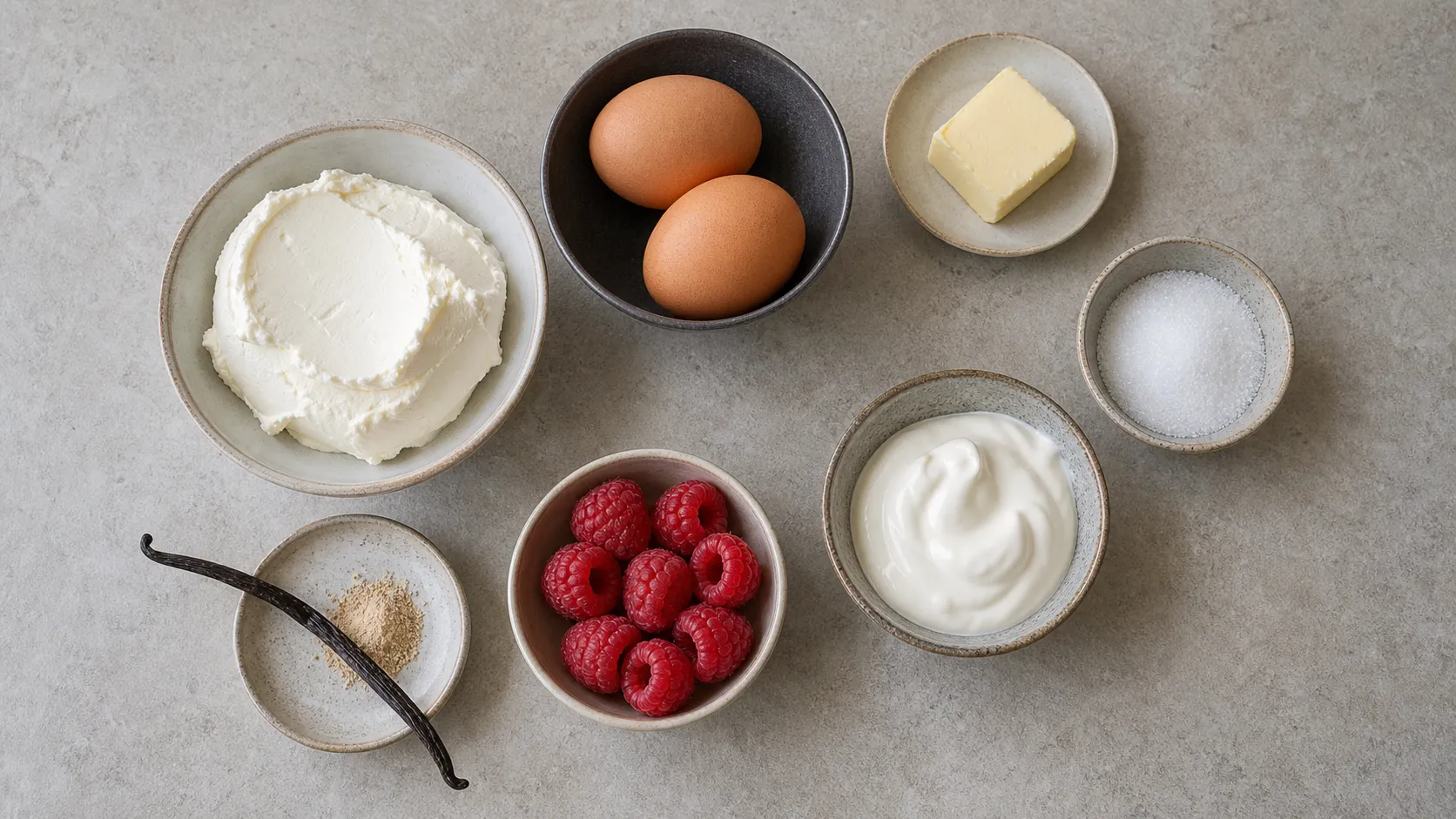 Zutaten: Frischkäse, Eier, Butter, Erythrit, Vanille