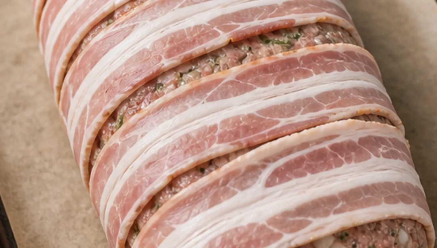 Zubereitungsschritt für Keto Hackbraten mit Speckmantel und grünen Bohnen – Falscher Hase neu gedacht während der Keto-Rezeptzubereitung