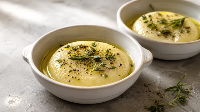 Handkäse im Dampfgarer mit Thymian, Olivenöl und Zitrone – cremig erhitzt