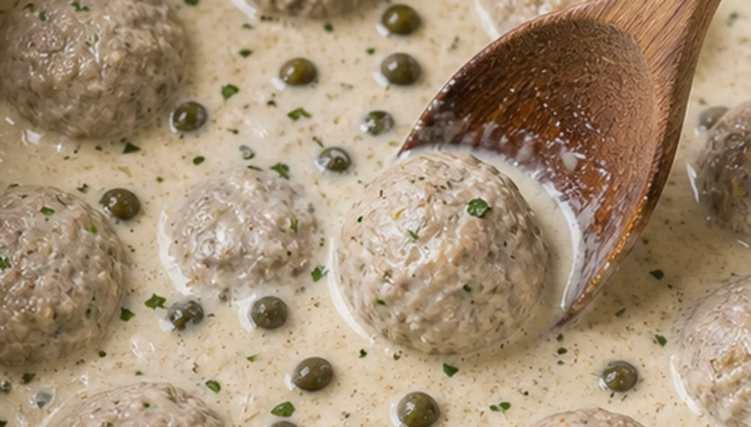 Zubereitungsschritt für Keto Königsberger Klopse mit Blumenkohlpüree: 7 g Netto-KH und 42 g Fett während der Keto-Rezeptzubereitung