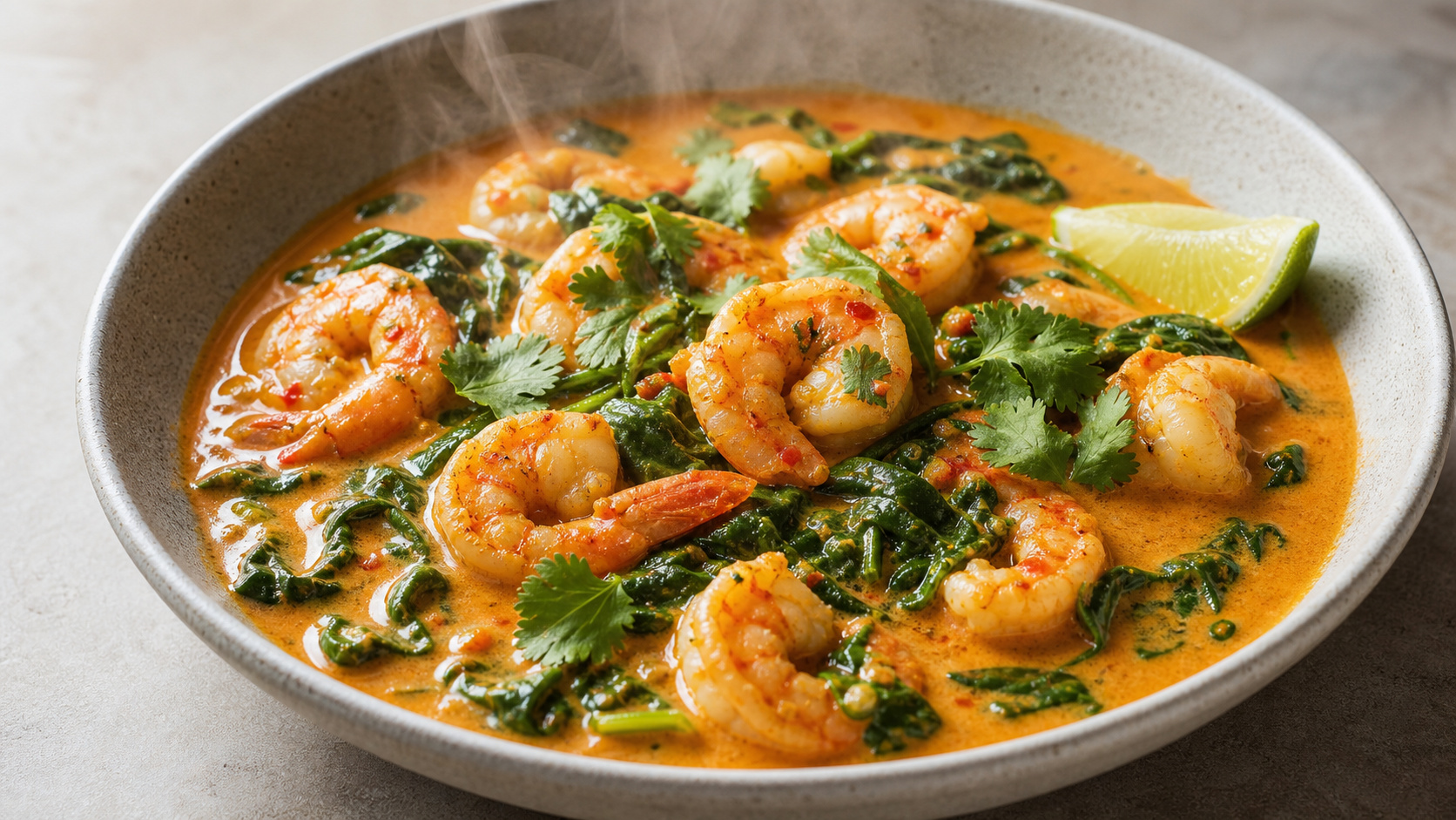 Mediterrane Keto-Fischsuppe mit Garnelen, weißem Fisch, Fenchel und Tomaten in einem tiefen Teller mit Petersilie