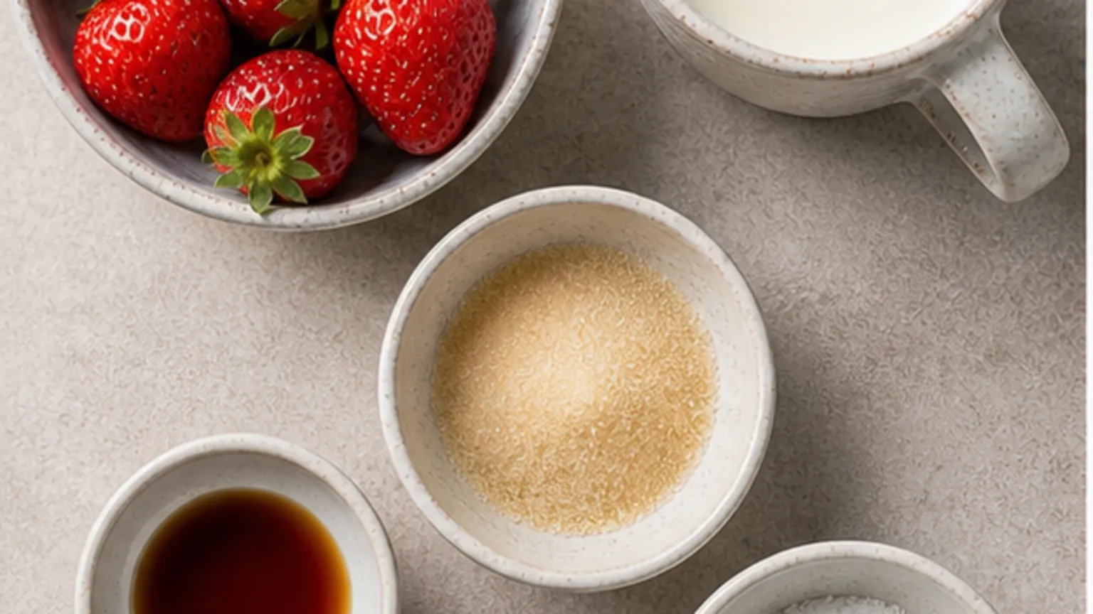Zutaten für Keto-Panna-Cotta mit Erdbeersauce: Sahne, Kokosmilch, Erythrit, 1 Vanilleschote, Agar-Agar