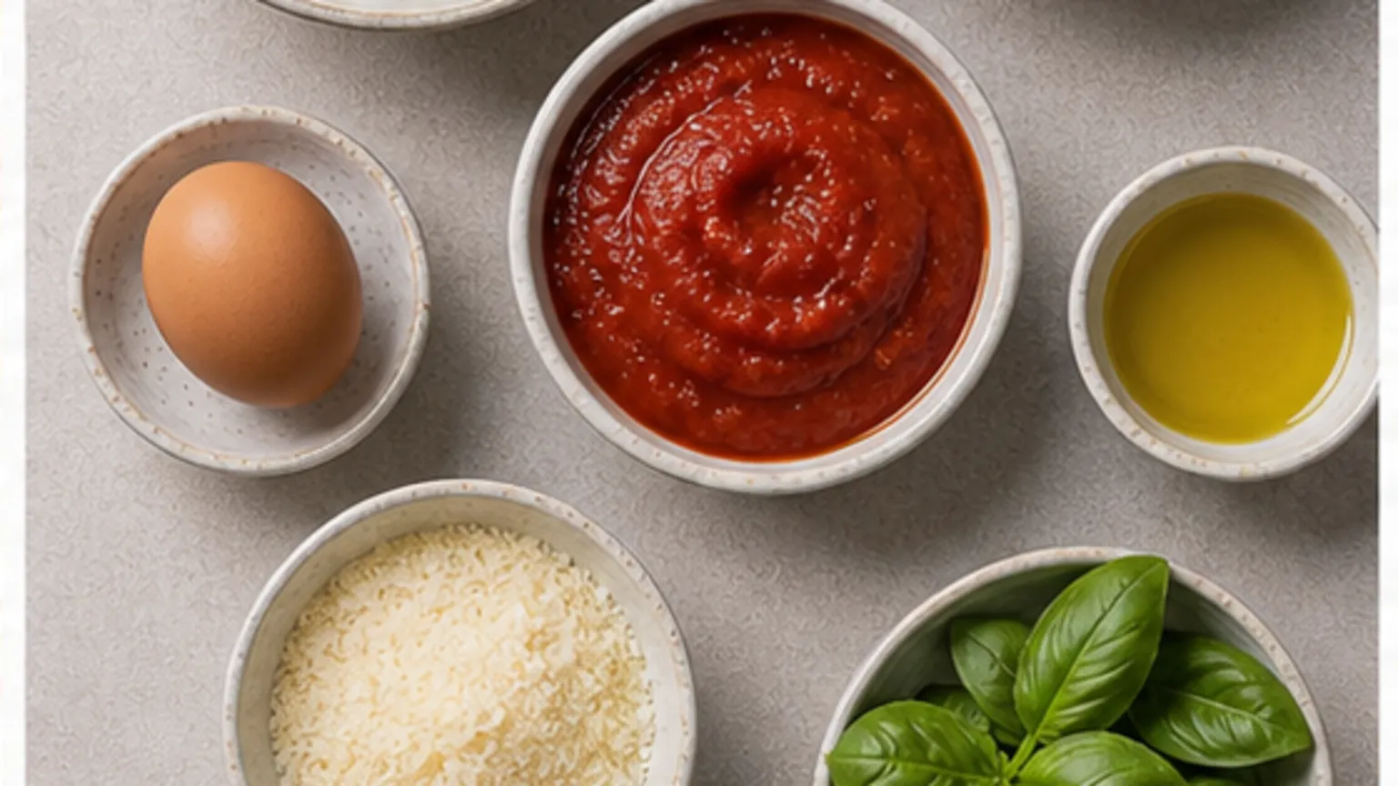 Zutaten für Keto-Pizza Margherita mit Blumenkohl-Boden – ohne Mehl, ohne Hefe: Blumenkohl, geriebener Mozzarella, geriebener Parmesan, 1 Ei, italienische Kräuter