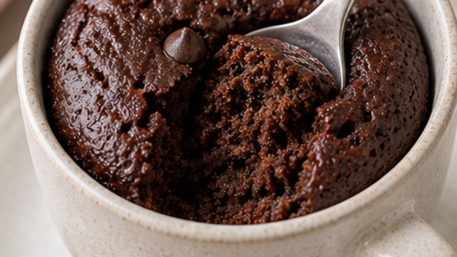 Keto-Schoko-Tassenkuchen (Mug Cake) aus der Mikrowelle fertig angerichtet als ketogenes Rezept