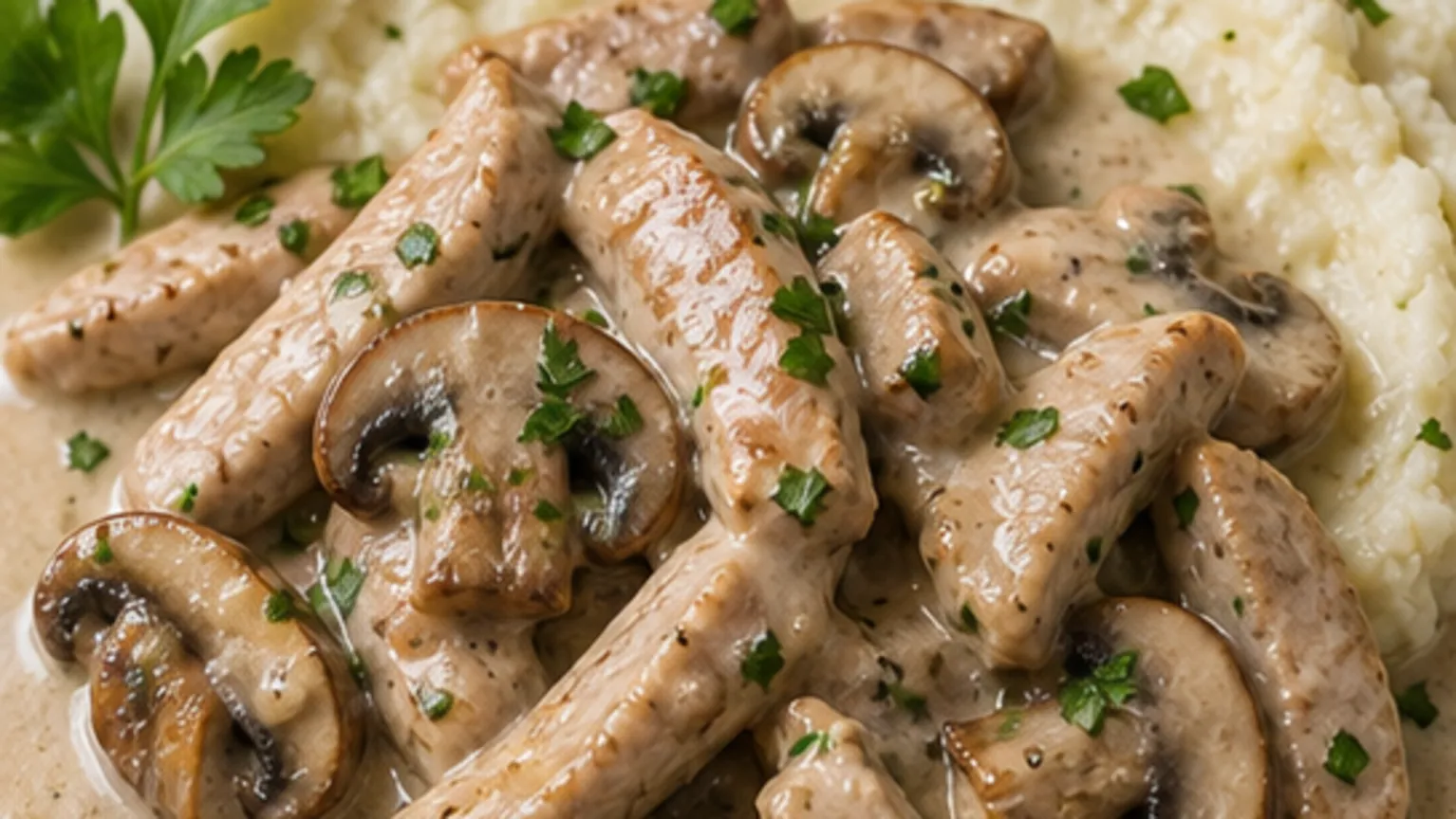 Keto Schweinegeschnetzeltes Zürcher Art: 38 g Protein in 25 Minuten fertig angerichtet als ketogenes Rezept