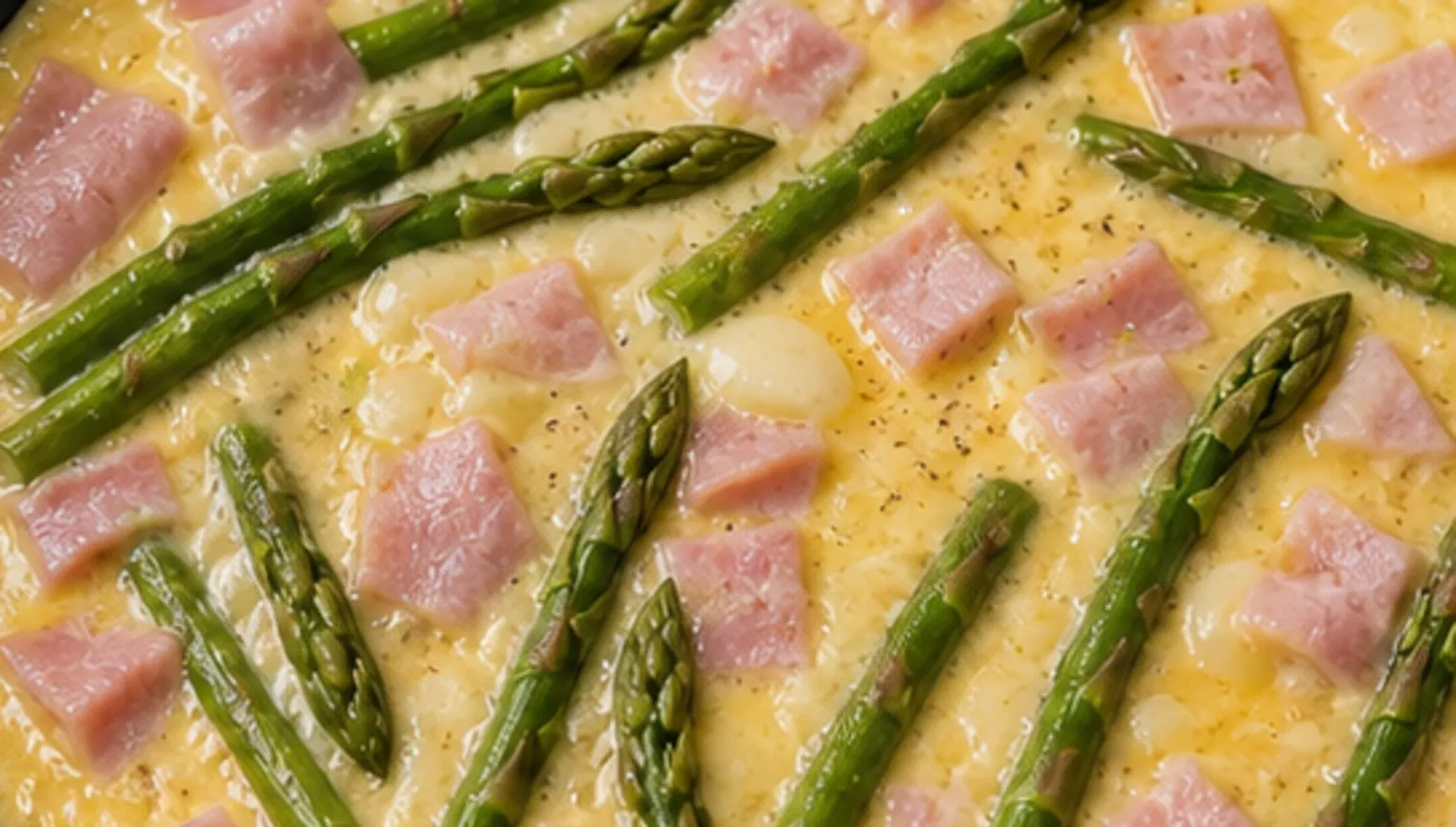 Zubereitungsschritt für Keto Spargel-Omelett mit Schinken: 3 g Netto-KH und 28 g Fett in 15 Minuten während der Keto-Rezeptzubereitung