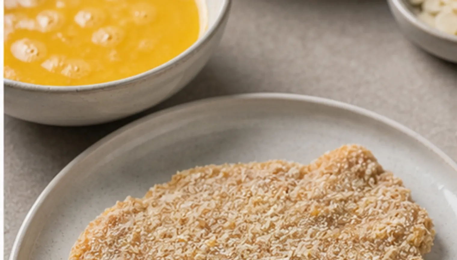 Zubereitungsschritt für Keto Wiener Schnitzel mit Mandelpanade – knusprig ohne Weizenmehl während der Keto-Rezeptzubereitung